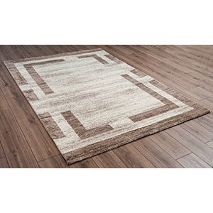 Moderne tapijten voor een woonkamer Geometrische Ontwerp Extra Zacht met 11mm Poolhoogte in Crème en Zilver Kleuren (Crème, 120x170cm (4'x5'6))