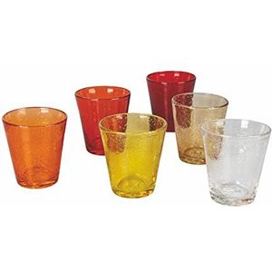 Cancun Sunset Set van 6 waterglazen van mondgeblazen glas 330 ml