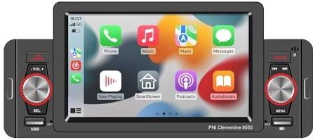 Auto MP5-speler PNI Clementine 9555 1DIN display 5 inch 4 x 50W, Bluetooth, FM-radio, Carplay, RDS-functie