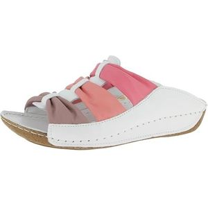 Andrea Conti Platte slippers voor dames, Wit Rood Multi, 36 EU