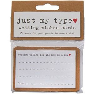 Neviti Just My Type Wedding Wishes Kaarten, Papier, Bruin, 9 x 6 x 0.1 cm