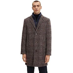 TOM TAILOR Uomini 2-in-1 wollen jas 1032505, 30506 - Blue Brown Boucle Wool Check, XL