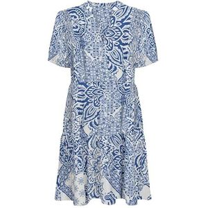 ONLY Dames Onlnova Life Vis S/S Thea Dress AOP, Mazarine Blue, L