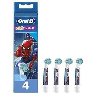 Oral-B Pro Kids Borstels voor elektrische tandenborstels, Spiderman, 4 stuks, ontworpen voor zacht poetsen