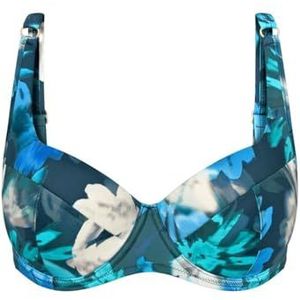 Triumph Summer Fleur WP 01, Bikini Top dames, meerkleurig (Turquoise - Dark Combination), 46, meerkleurig (turquoise - Dark Combination), 46