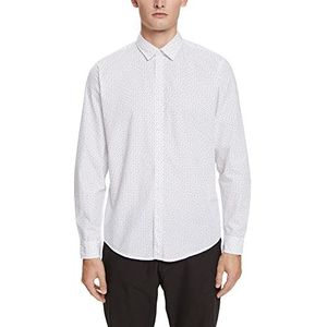 ESPRIT Heren 992EE2F304 klassiek overhemd, 100/wit, L