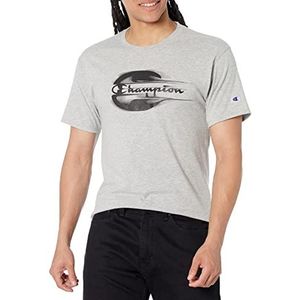 Champion heren T-Shirt Klassiek T-shirt, dubbel logo,Oxford Grijs-586eha,M