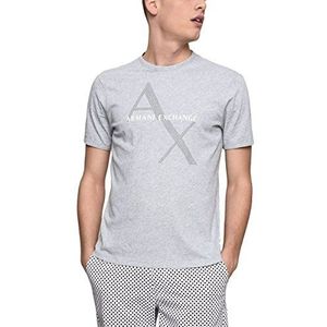 Armani Exchange Klassieke katoenen T-shirt met logo voor heren, Grijs (B09b Heather Grijs 3929), XS