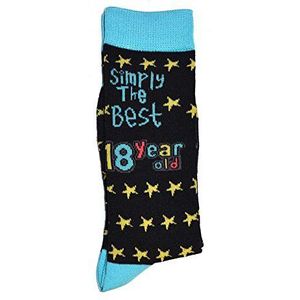 SHATCHI Sokken voor de 18e verjaardag, opschrift Simply The Best 18 Year Old, cadeau-idee voor hem, jongens, heren, meisjes, elastaan, eenheidsmaat