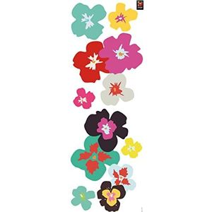 Wanddecoratie, zelfklevend, 24 x 68 cm, bloemen, Ibiza, polyvinyl, meerkleurig, 24 x 0,1 x 68 cm