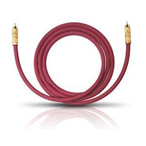 OEHLBACH NF 214 Subwooferkabel - hoogwaardige RCA-kabel voor krachtige bas, verzilverde koperen geleiders (SPOFC), 24kt. vergulde contacten, optimale signaaloverdracht, 4 meter, bordeaux