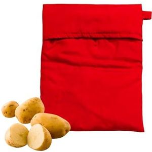 Aardappelkookzak uit de magnetron, 25 x 21 x 1 cm, rood, 2 stuks