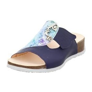 Think! dames MIZZI chromfrei gegerbte nachhaltige Pantolette, INDIGO/KOMBI 8150