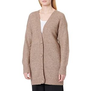 Object Dames Objellie L/S Knit Cardigan Noos gebreide jas, Fossil/Detail:melange, S