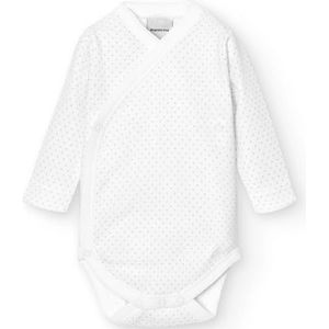 BABIDU Babycross-body met lange mouwen van 100% katoen met stippenpatroon, babybody voor pasgeborenen en premature baby's, zachte en ademende, hypoallergene stof voor de gevoelige huid, uniseks