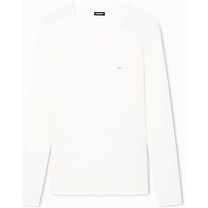 Emporio Armani - Shirt - Wit - Lange Mouw - Normale Pasvorm