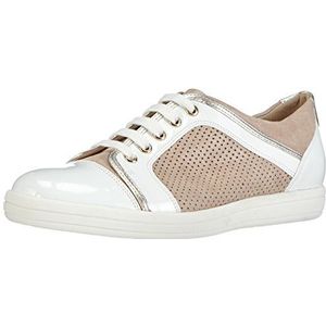 Hassia Prato Brede H Damessneakers, Beige 0802 Nude Wit, 38.5 EU Breed