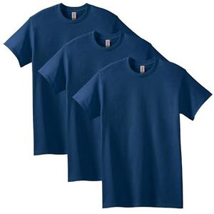 Gildan Heren Volwassenen van zwaar katoen, ondoorzichtig, verpakking van 10 stuks, marineblauw (set van 3), 3XL
