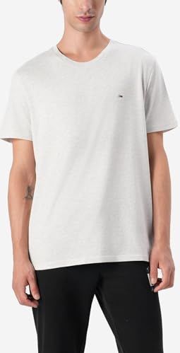 TOMMY JEANS Heren TJM XSLIM Jaspe HTR TEE EXT DM0DM20363, Grijs, XS, Grijs (Lt Grey Htr), XS