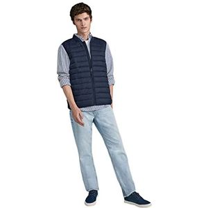 Springfield Heren gewatteerde bomberhals vest jas, marine, M, marineblauw, M