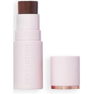 Revolution Skin Silk Bronzer Stick - Couleur modulable pour joues, yeux et lèvres - Formule crème à poudre - Vegan & Cruelty-Free - Dark Cocoa - 4,5 g