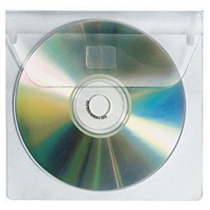 Veloflex 2259000 CD-hoezen CD-boxen CD-etui om in te plakken voor 1 CD, CD-enveloppen, zelfklevend, verpakking van 100