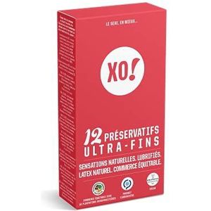 HEREWEFLO XO! Condooms van latex, natuurlijk, veganistisch ultrafijn, 12 stuks