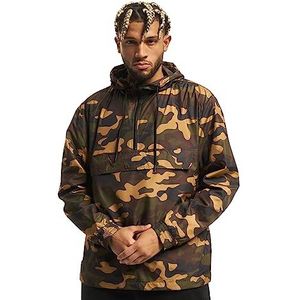 Urban Classics Camo pull-overjas voor heren, camouflage, windbreaker, overgangsjas met capuchon