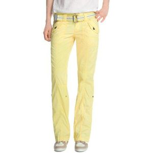 edc by ESPRIT Cargo broek voor dames PLAY TURNUP, geel (Fresh Yellow 704), 42W x 32L (Regulier)