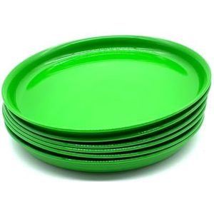 Czemo Campingservies, 6-delig, voor 6 personen, plastic serviesgoed voor op de camping, picknickservies, plastic servies met bordenset, schaal, beker, bestekset