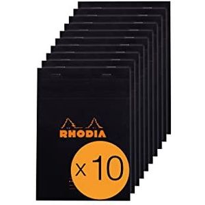 Rhodia - Ref 164009C - Hoofd Genieten Meeting Notitieblok (80 vellen) - No16 A5 formaat, voorgedrukte koppen, 80gsm superfijn perkamentpapier, grijze linialen - zwart