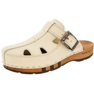 Woody Heren Freddy houten schoen, crème, 43 EU, Crème, 43 EU