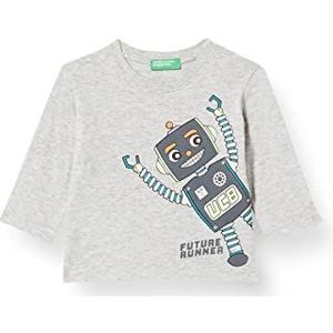 United Colors of Benetton T-shirt voor kinderen., Melange Light Grey 501, 6 Maanden