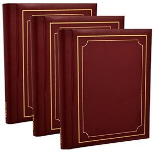 Arpan Fotoalbum, zelfklevend, groot, 60 vellen, 120 pagina's, Bourgondisch rood, 3 stuks