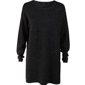 VERO MODA Dames Vmbrilliant Ls O-Neck Long Blouse Noos Pullover, zwart (Black Detail:melange), S