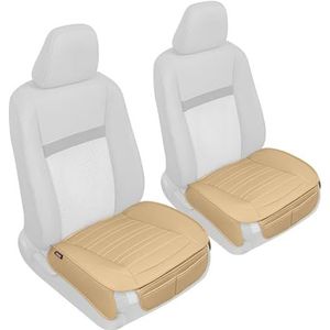 Motor Trend - Set van 2 Autostoelhoezen - Beige - Kunstleer - Universele Pasvorm