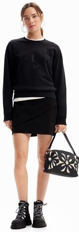 Desigual - Sweatshirt - Met Strasslogo - Lange Mouwen - Ronde Hals