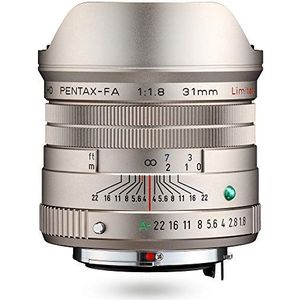 HD PENTAX-FA 31mmF1.8 Beperkte Zilveren Beperkte Lens Groothoek prime lens, High-performance HD coating, SP coating, Ronde diafragma, Machinaal aluminium lichaam