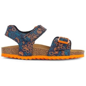 Geox J Ghita Boy B Sandalen voor jongens, Navy Oranje, 37 EU