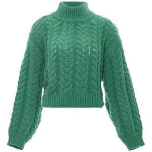 sookie Dames all-match-gebreide trui met rolkraag polyester groen maat XS/S, groen, XS