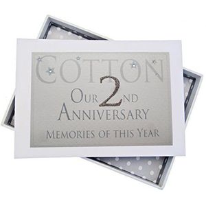 White Cotton Cards 2e Jubileum, Mini Fotoalbum, Herinneringen van dit jaar