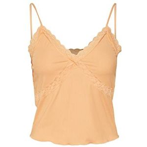 Bestseller A/S Dames VMDITTE Singlet Crop JRS NOOS Top, Mock Orange, XS, Mock Oranje, XS