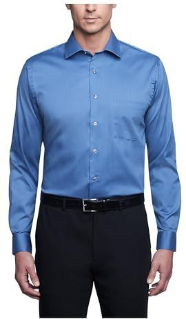 Van Heusen - Herenjurk - Dusty Blue - Regular Fit - Flexibele Kraag - Effen Smokinghemd