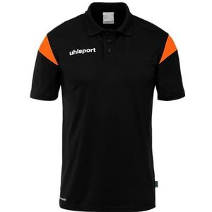 uhlsport Squad 27 Poloshirt voor heren, dames en kinderen, T-shirt met polokraag, zwart/fluo oranje, M