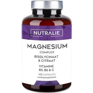 Magnesium Citraat 1545mg + Magnesium Bisglycinaat 600mg [Premium] Tegen Vermoeidheid, Verlicht Gewrichts en Spierpijn - Magnesium Hoge Biobeschikbaarheid |120 Capsules Veganistische | Nutralie