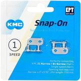 KMC Snap-On EPT verbindingsschakels, donker zilver, smal (3/32"")