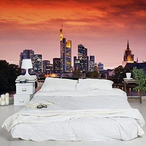Apalis Vliesbehang Frankfurt Skyline Fotobehang Breed | Vlies Behang Muurbehang Foto 3D Fotobehang voor Slaapkamer Woonkamer Keuken | Meerkleurig, 94642