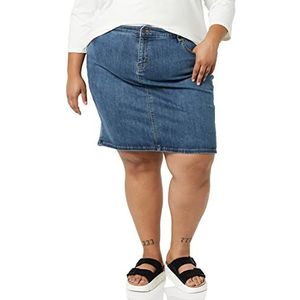 Amazon Essentials Klassieke jeansrok met 5 zakken voor dames (verkrijgbaar in grote maten), Medium wassen, 52