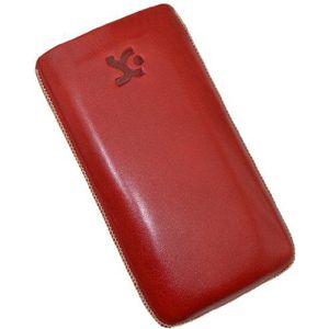 Suncase Lederen tas voor de Huawei Ascend Y300 in rood