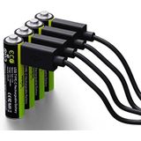 VERICO LoopEnergy oplaadbare USB-C batterij AAA 1,5V 900mWh (600mAh) Li-Ion, snel opladen via USB-C aansluiting in ca. 2 uur (4x AAA)